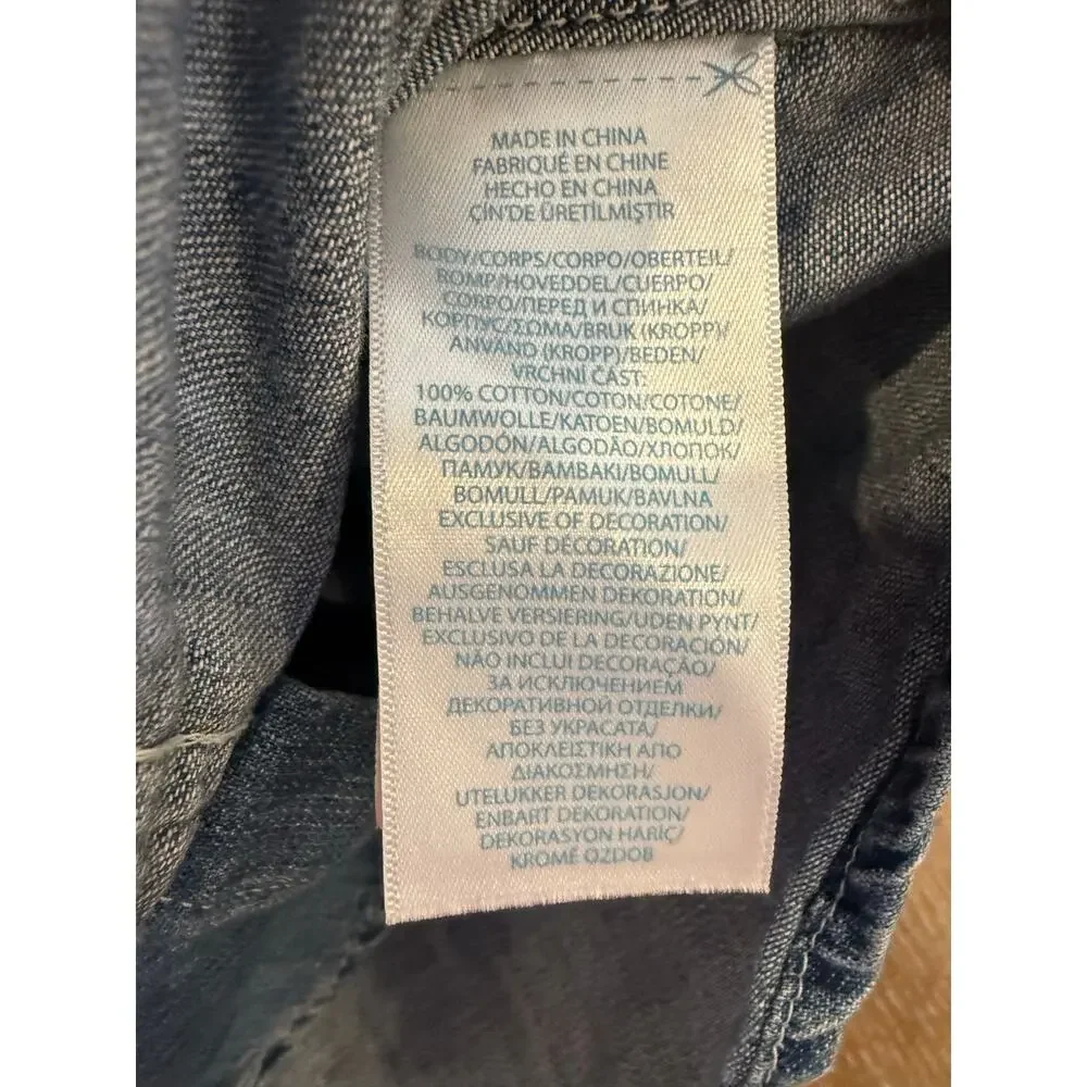 RALPH LAUREN Denim Jean Solid Button Down Shirt Infant Kids 12 months